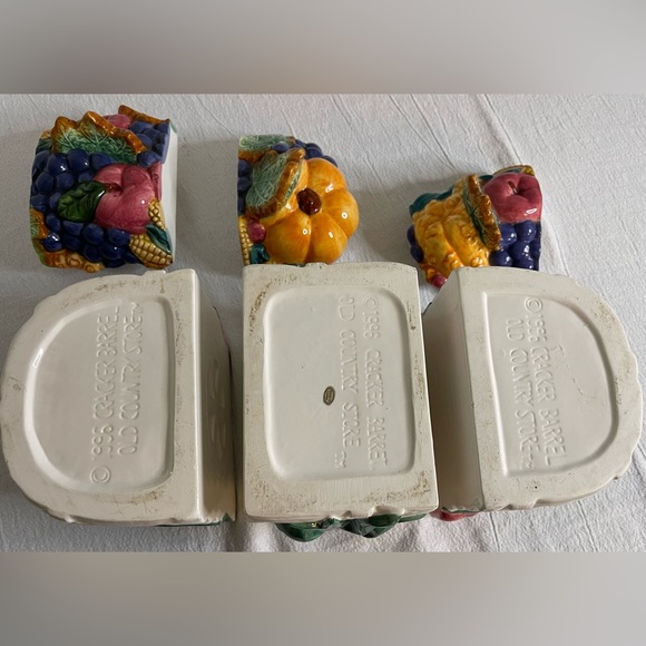 Cracker Barrel 1996 Harvest basket Canister 3 Piece Fruit Veggie Weave Basket - Picture 8 of 8